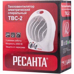 Тепловые пушки Ресанта ТВС-2 [67/2/2] Тепловентилятор { спиральный, вентилятор/1000/2000 Вт, защита от перегрева }